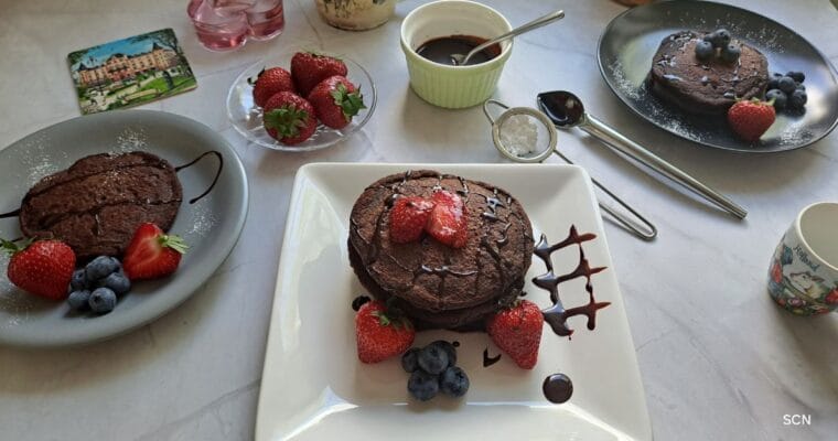 Eggless chocolate pancakes, Pancakes, Chocolate pancakes, Eggless