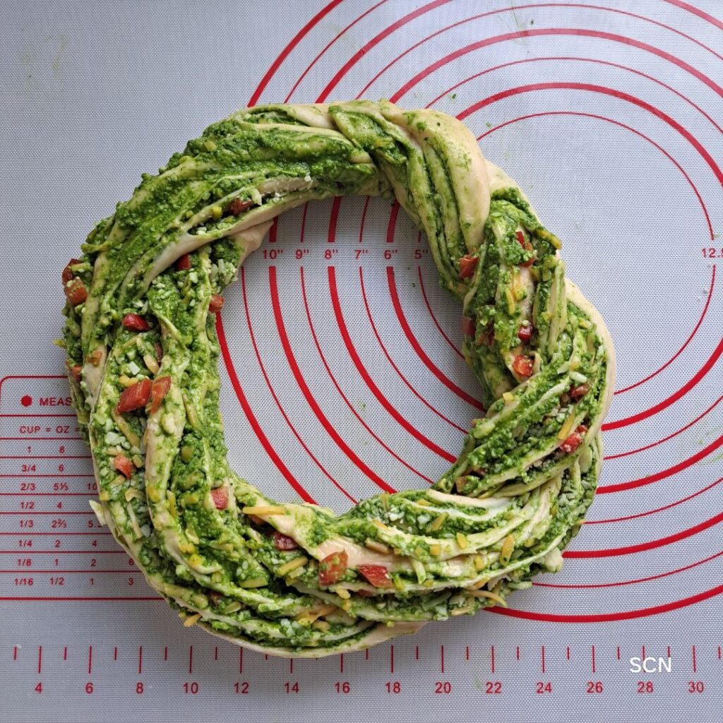 Christmas wreath bread