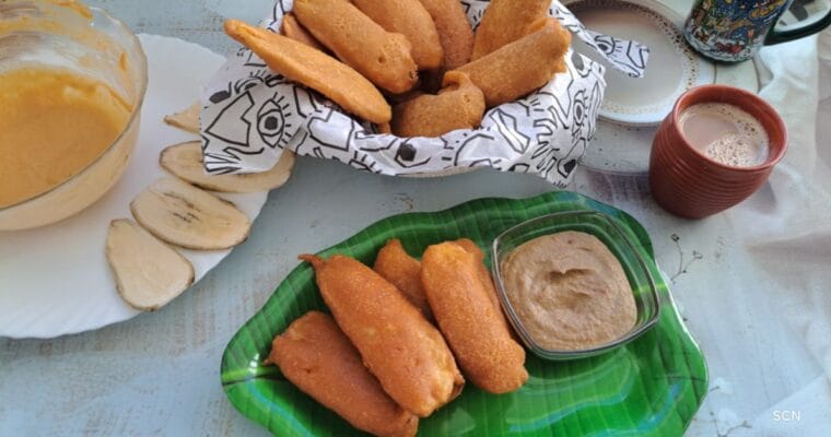 Raw Plantain Banana Baji (Vazhakkai Baji)