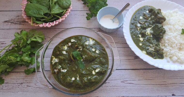 Palak gosht, Spinach mutton curry, Palak mutton curry