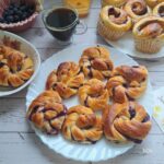 Blåbärbulle, Blueberry Buns with Vanilla Custard , Blåbärbullar med vaniljkräm
