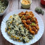 Spinach corn rice, Spinach rice, Corn rice